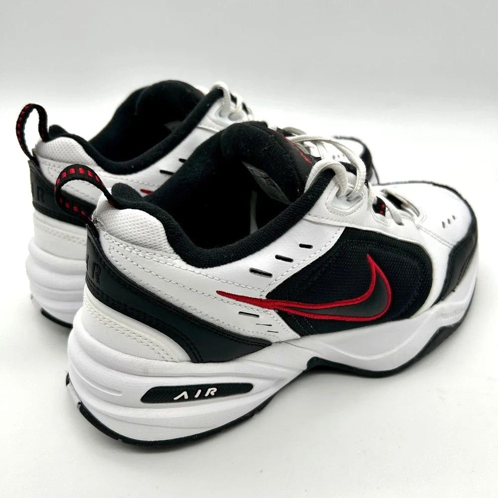 Nike Air Monarch IV Shoes Mens Sz 7 White Black Red Athletic Sneakers 415445-101
